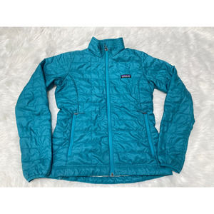 Patagonia Nano Puff Insulated DWR Jacket Quilted Primaloft Tobago Blue Teal Sz S
